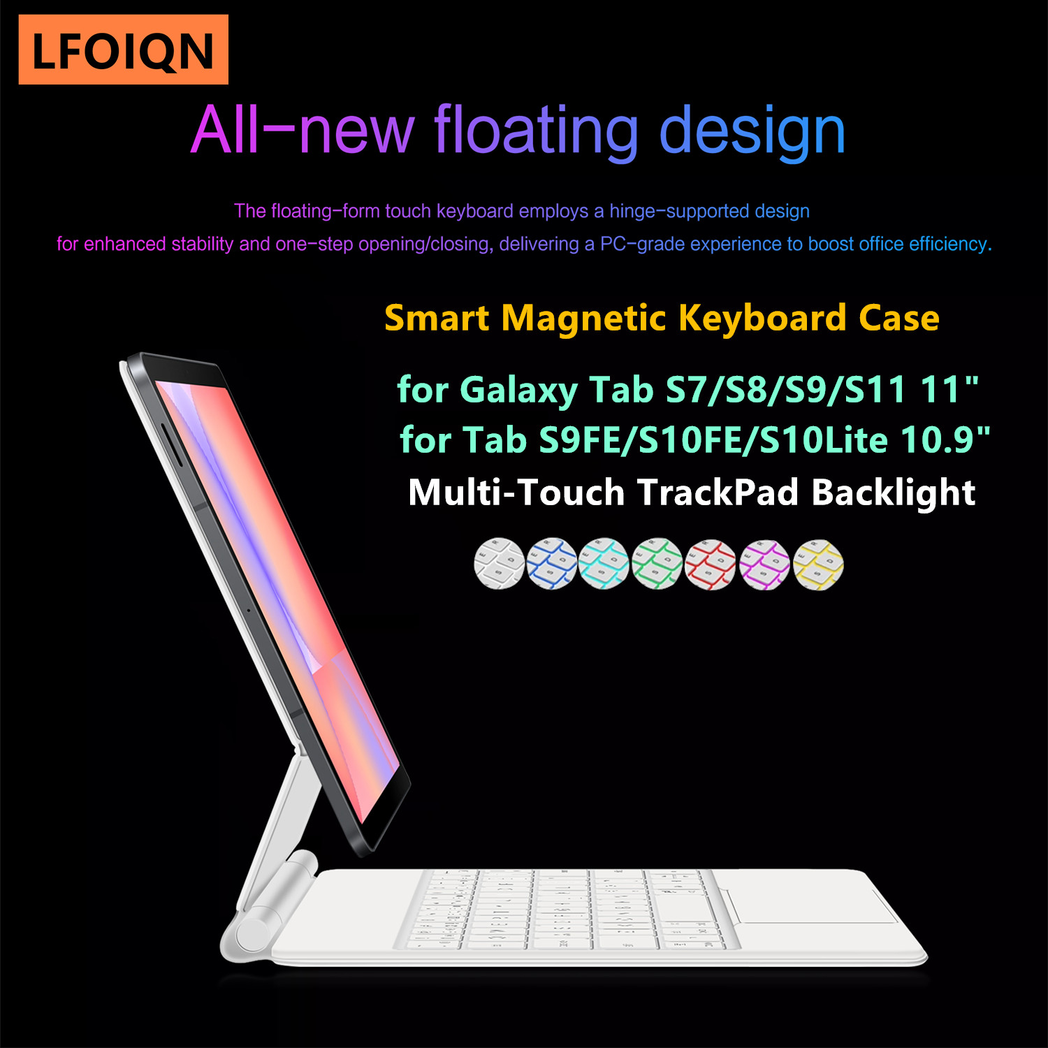 Samsung Tablet S10 Accessories - Teclado Mágico LFOIQN para Samsung Galaxy