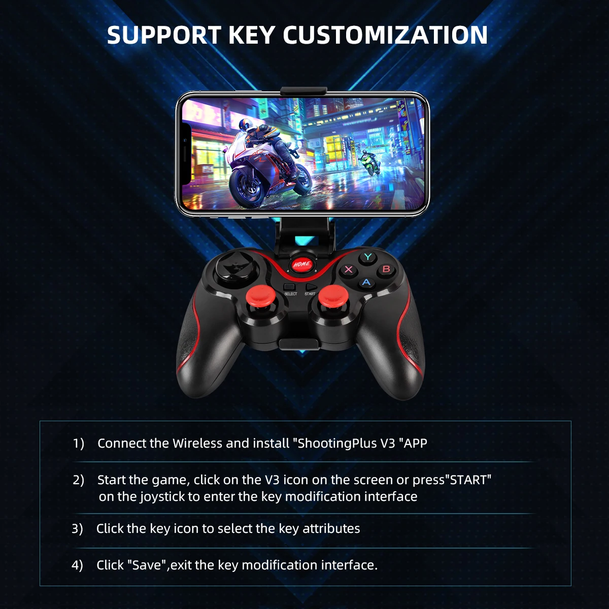 GAMINJA Sem Fio Bluetooth Game - Android Tablet Gaming Accessories avaliação e preço