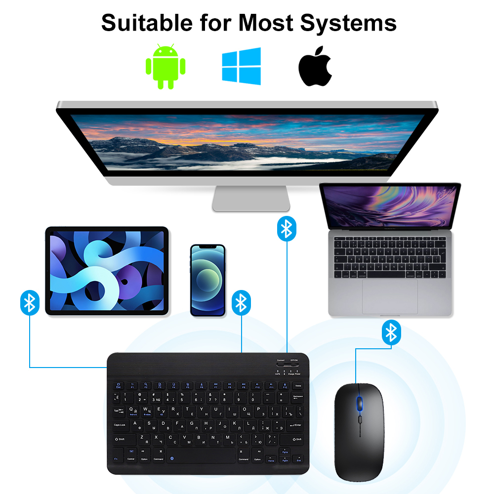 Teclado e mouse bluetooth para - Android Tablet Gaming Accessories avaliação e preço