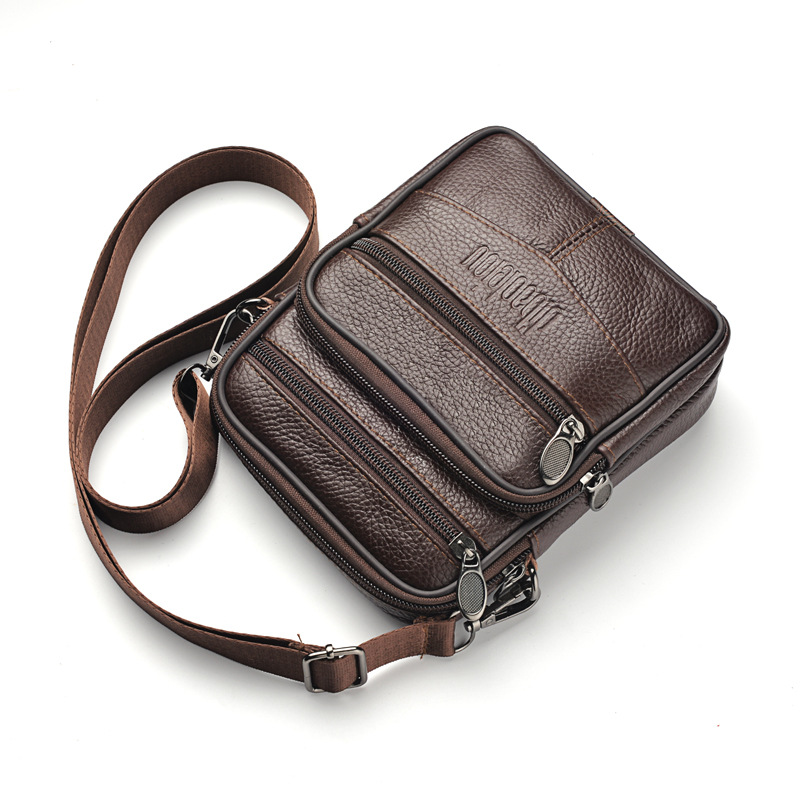 Novo couro genuíno dos homens  - Tablet Shoulder Bag avaliação e preço