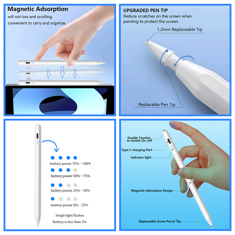 Caneta Stylus para iPad 2025,  - Tablet Accessories For Kids avaliação e preço