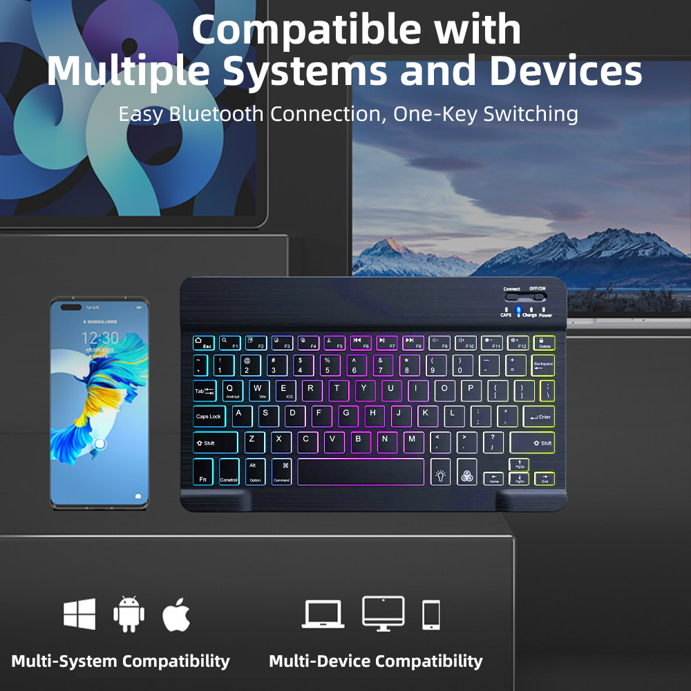 Teclado Bluetooth Retroilumina - Android Tablet Gaming Accessories avaliação e preço